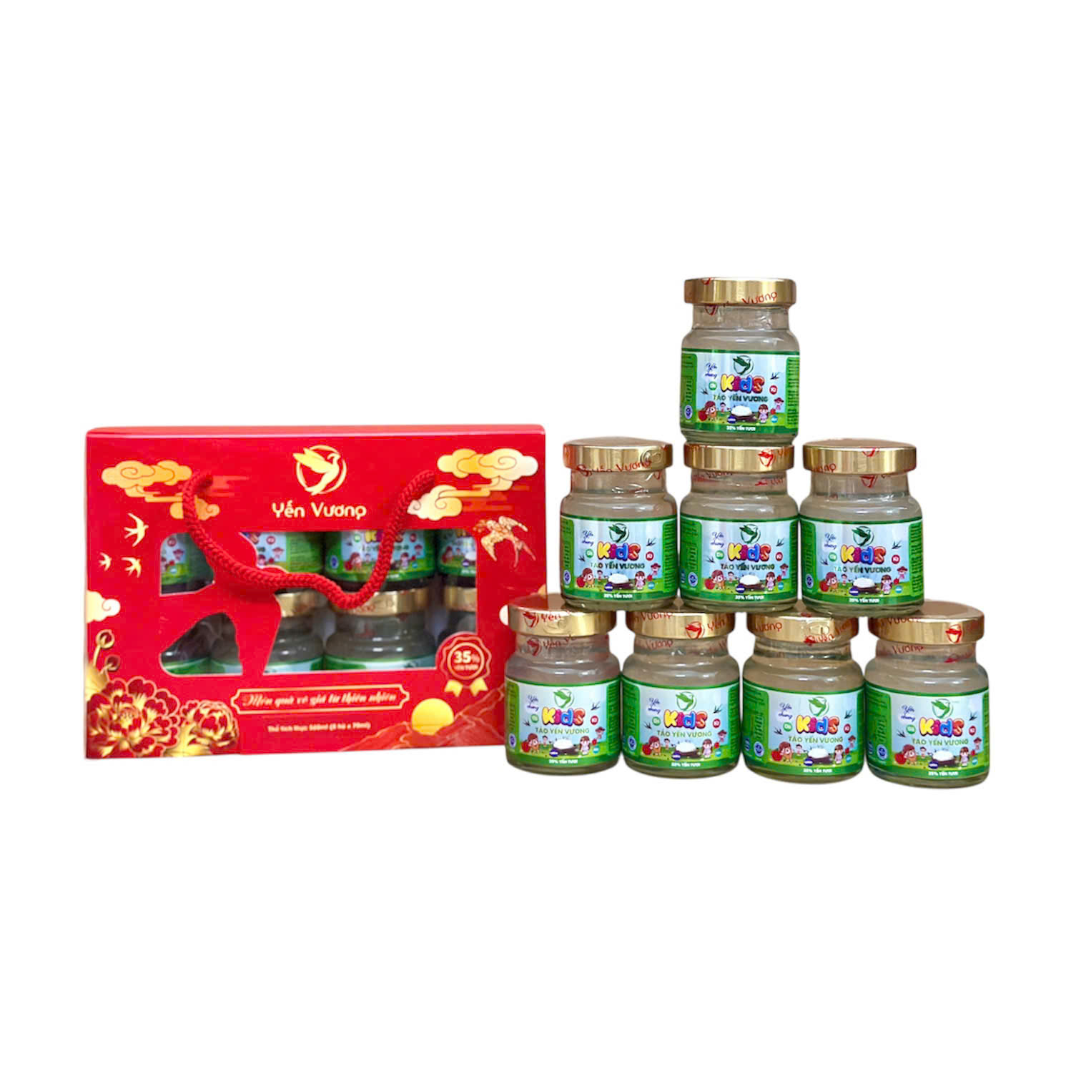 Lốc 8 hũ yến Vương 70ml Kids Táo